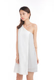 Alyia Toga Pleated Dress in White