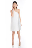 Alyia Toga Pleated Dress in White
