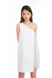 Alyia Toga Pleated Dress in White