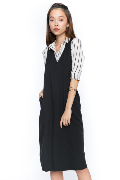 Delia Pina Shift Midi In Black