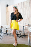 Christy Pleated Skorts In Lime - Mint Ooak - Skorts - 2