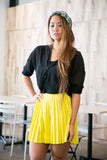 Christy Pleated Skorts In Lime - Mint Ooak - Skorts - 4