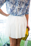 Christy Pleated Skorts In White - Mint Ooak - Skorts - 6