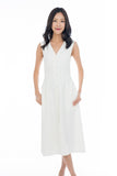 Button Pocket Midi in White