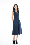 Button Pocket Midi in Navy
