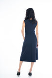 Button Pocket Midi in Navy