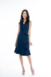 Jasmine Cascade Ruffle Dress in Navy