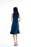 Jasmine Cascade Ruffle Dress in Navy