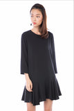 Kelly Assymetrically Ruffle Hem Sleeved Shift