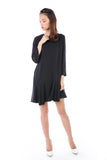 Kelly Assymetrically Ruffle Hem Sleeved Shift