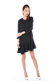 Kelly Assymetrically Ruffle Hem Sleeved Shift