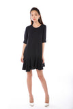Kelly Assymetrically Ruffle Hem Sleeved Shift