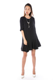 Kelly Assymetrically Ruffle Hem Sleeved Shift