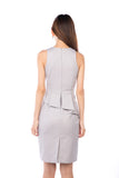 Abi Classic Peplum Midi in Lilac Grey