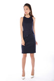 Abi Classic Peplum Midi in Navy