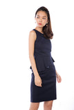 Abi Classic Peplum Midi in Navy
