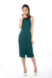 Chanelle Centre Split Midi in Forest