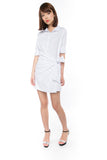 Esther Wrap Shirt Dress in White - Mint Ooak - dress - 4