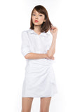 Esther Wrap Shirt Dress in White - Mint Ooak - dress - 5