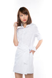 Esther Wrap Shirt Dress in White - Mint Ooak - dress - 2
