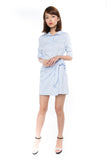 Esther Wrap Shirt Dress in Powder Blue - Mint Ooak - dress - 6