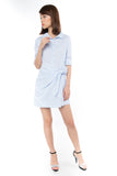 Esther Wrap Shirt Dress in Powder Blue - Mint Ooak - dress - 2