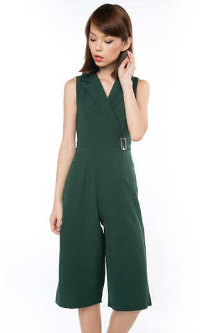 That Chic Buckle Romper in Forest Green - Mint Ooak - One-piece, Romper, - 1