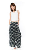 Bestly Abstract Print Wide Leg Pants In Blue - Mint Ooak - Bottom - 2