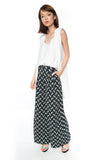 Bestly Abstract Print Wide Leg Pants In Blue - Mint Ooak - Bottom - 7