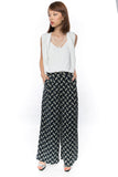 Bestly Abstract Print Wide Leg Pants In Blue - Mint Ooak - Bottom - 1