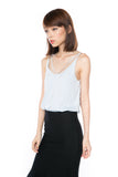 Olie Stripy V Top in Powder Blue - Mint Ooak - Top - 3