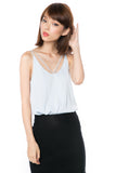 Olie Stripy V Top in Powder Blue - Mint Ooak - Top - 2