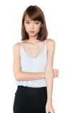 Olie Stripy V Top in Powder Blue - Mint Ooak - Top - 4
