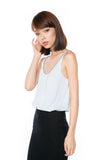 Olie Stripy V Top in Powder Blue - Mint Ooak - Top - 5