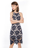 Natallie Crochet Overlay dress in Navy - Mint Ooak - Dress - 3