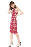 Natallie Crochet Overlay dress in Maroon - Mint Ooak - Dress - 4