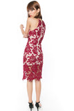 Natallie Crochet Overlay dress in Maroon - Mint Ooak - Dress - 7