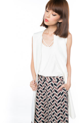 Angie Power Vest In White - Mint Ooak - Vest - 1