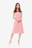 Grace Side Pleated Dress in Rose