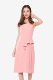 Grace Side Pleated Dress in Rose