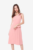 Grace Side Pleated Dress in Rose