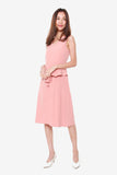 Grace Side Pleated Dress in Rose