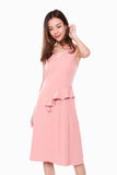 Grace Side Pleated Dress in Rose