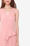 Grace Side Pleated Dress in Rose