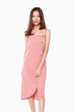 Janelle Side Button Down Dress in Rose