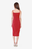 Janelle Side Button Down Dress in Red