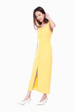 Juliana Button Down Maxi Dress in Sunshine Yellow