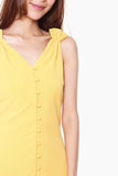 Juliana Button Down Maxi Dress in Sunshine Yellow