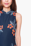 Giselle Cheongsam Peplum Dress in Navy