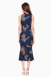 Giselle Cheongsam Peplum Dress in Navy